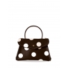 'Chantilly Soie Pois' Sac à main Cuir Chocolat & Or