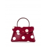 'Chantilly Soie Pois' Sac à main Cuir Bordeaux & Or