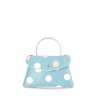 'Chantilly Soie Pois' Sac à main Cuir Azur & Or