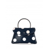 'Chantilly Soie Pois' Sac à main Cuir Bleu Nuit & Or
