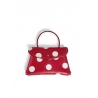 'Chantilly Soie Pois' Sac à main Cuir Bordeaux & Or