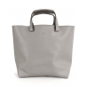 'Batignolles' Sac Cabas Cuir Nappa Beige Grisé et Argent