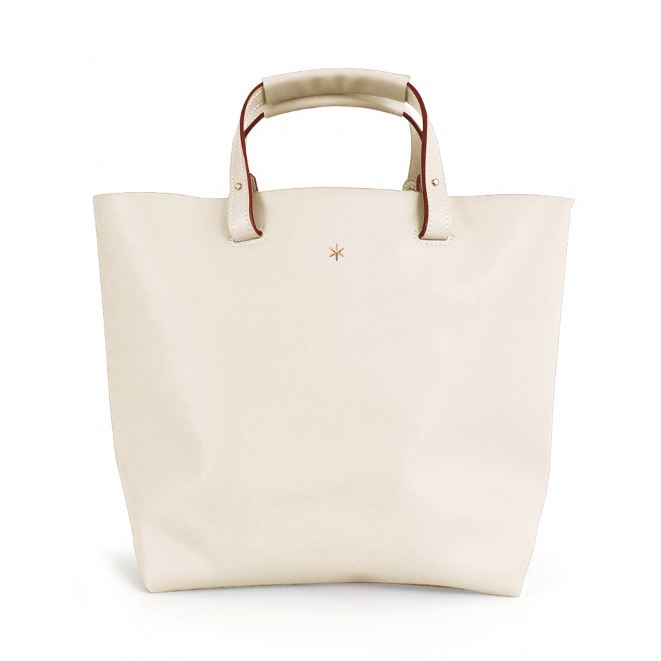 'Batignolles' Sac Cabas Cuir Nappa  Crème et Or
