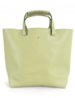 'Batignolles' Sac Cabas Cuir Nappa Asperge et Or