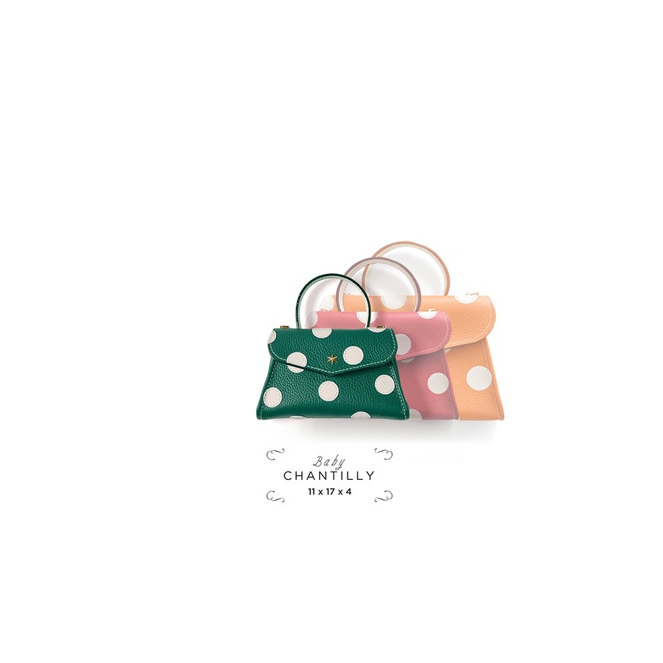 'Chantilly Pois' Nappa Leather handbag sizes options