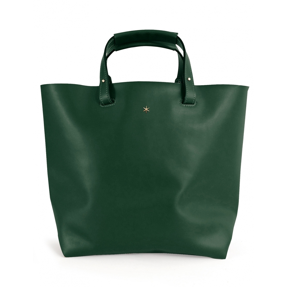 'Batignolles' Sac Cabas Cuir Nappa Sapin et Or