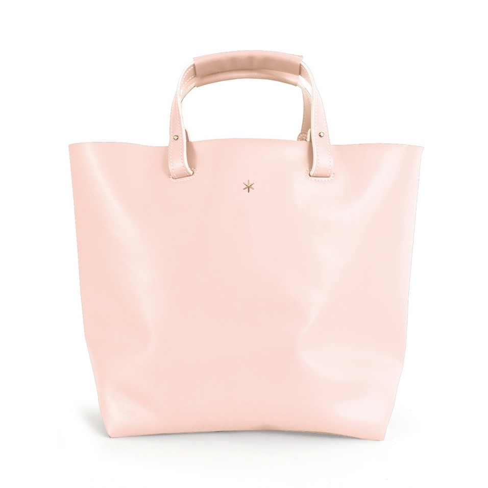 'Batignolles' Sac Cabas Cuir Nappa Rose Poudré et Or