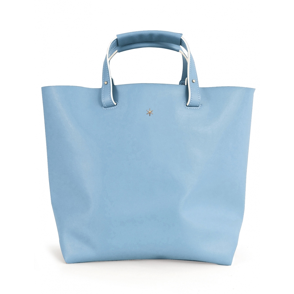 'Batignolles' Sac Cabas Cuir Nappa Azur et Or