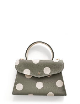 'Chantilly Pois' Nappa Leather handbag Elephant grey & Gold