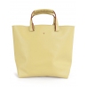 'Batignolles ' Sac Cabas Cuir Nappa Anis et Argent