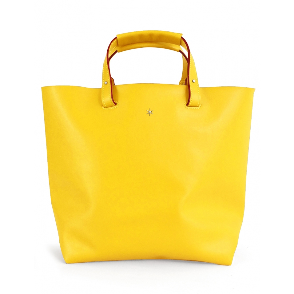 'Batignolles ' Sac Cabas Cuir Nappa Miel et Argent