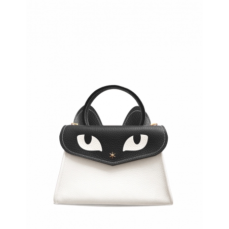 'Chantilly Le chat' Sac à main Cuir Nappa Neige
