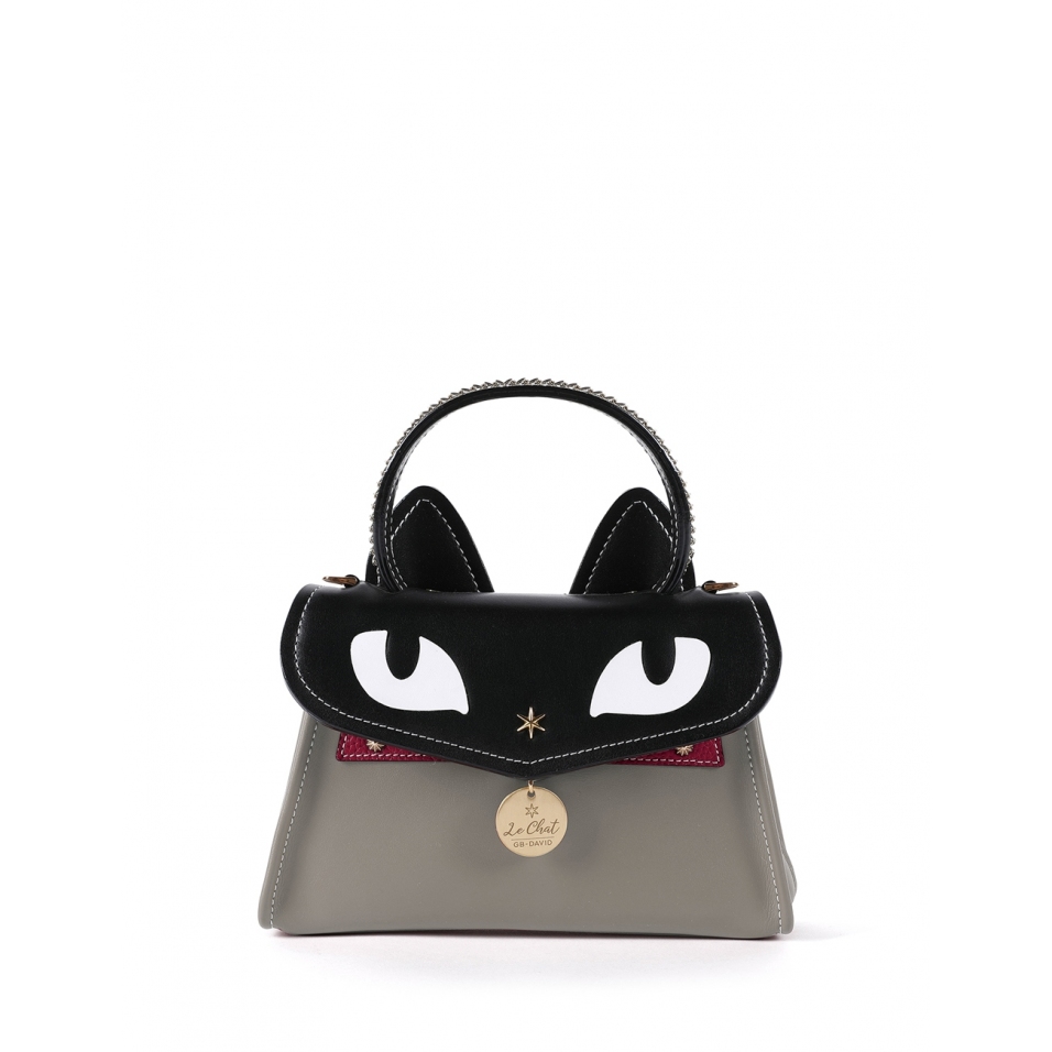 'Chantilly Le chat Premier' Sac à main Cuir Tourterelle
