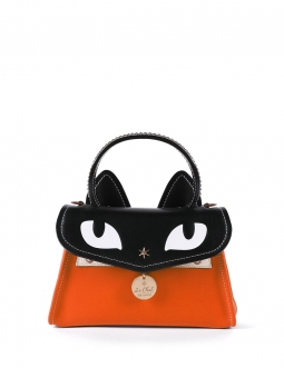 'Chantilly Le chat Premier' Sac à main Cuir Orange