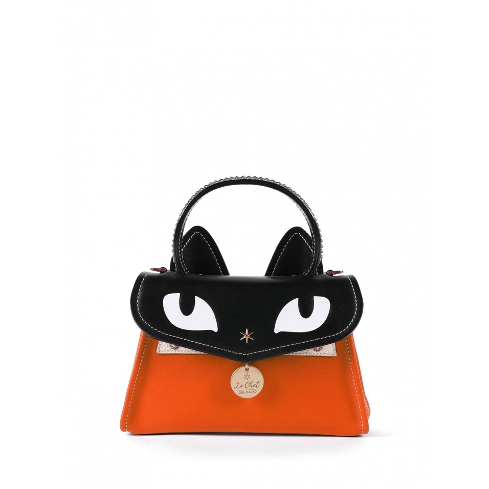 'Chantilly Le chat Premier' Sac à main Cuir Orange