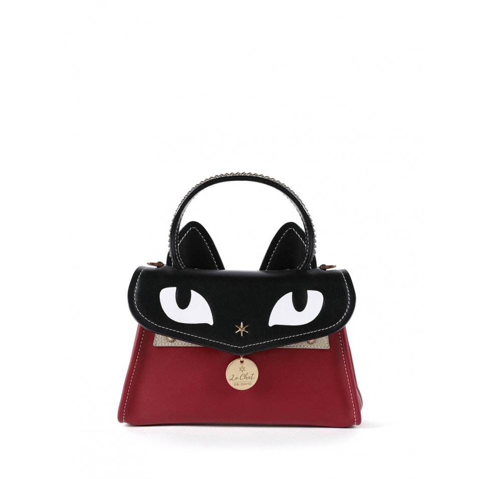 'Chantilly Le chat Premier' Sac à main Cuir Bordeaux