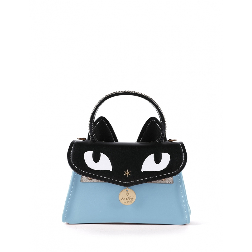 'Chantilly Le chat Premier' Sac à main Cuir Azur