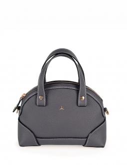 'Plaisance' Sac à main Cuir Nappa Ardoise & Or