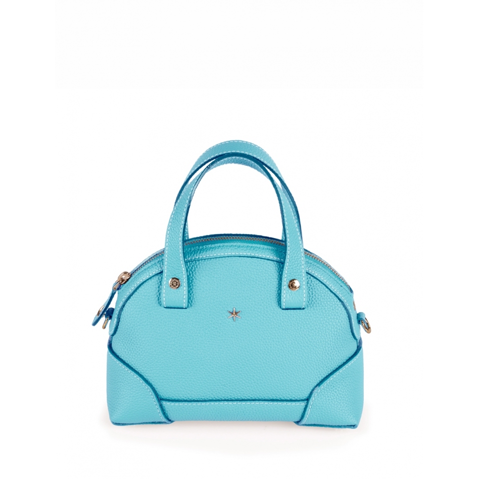 'Plaisance' Sac à main Cuir Nappa Azur & Or