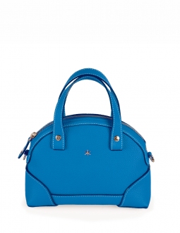 'Plaisance' Sac à main Cuir Nappa Cyan & Or