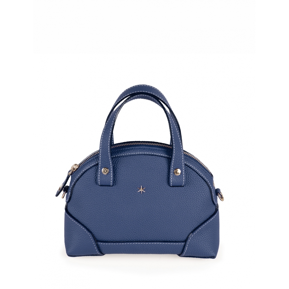 'Plaisance' Sac à main Cuir Nappa Marine & Or