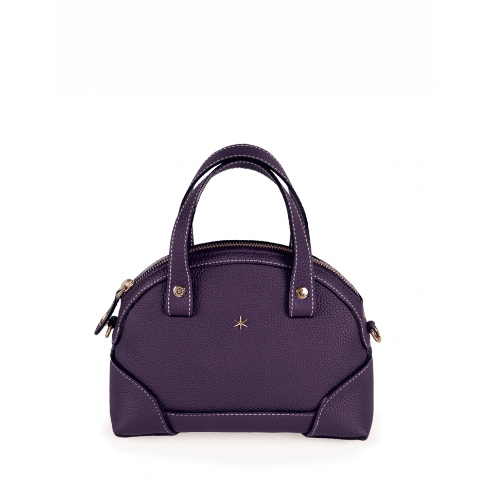 'Plaisance' Sac à main Cuir Nappa Cassis & Or