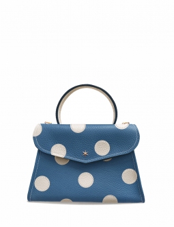 'Chantilly Pois' Sac à main Cuir Nappa Indigo & Or