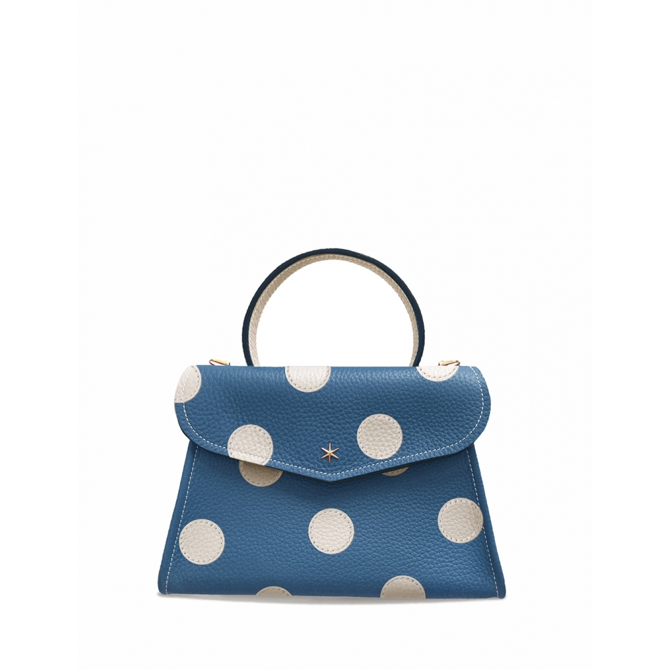 'Chantilly Pois' Sac à main Cuir Nappa Indigo & Or