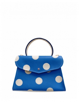 'Chantilly Pois' Sac à main Cuir Nappa Cyan & Or