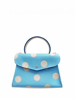 'Chantilly Pois' Sac à main Cuir Nappa Azur & Or