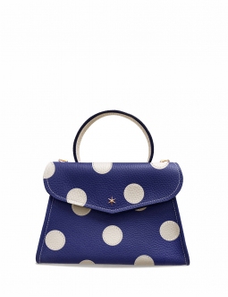 'Chantilly Pois' Sac à main Cuir Nappa Marine & Or