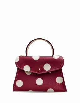 'Chantilly Pois' Sac à main Cuir Nappa Bordeaux & Or