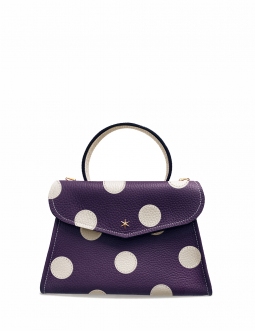 'Chantilly Pois' Sac à main Cuir Nappa Cassis & Or