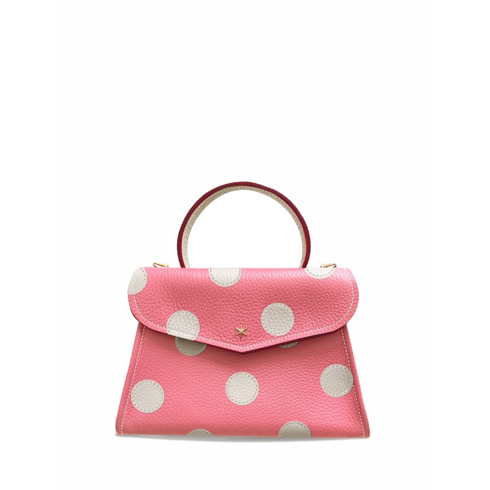 'Chantilly Pois' Sac à main Cuir Nappa Rose & Or