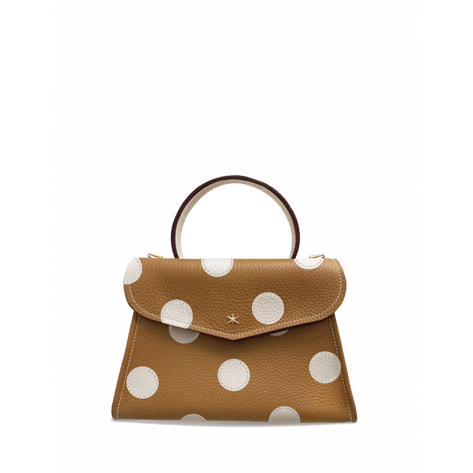 'Chantilly Pois' Sac à main Cuir Nappa Cognac & Or