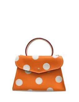 'Chantilly Pois' Sac à main Cuir Nappa Orange & Or