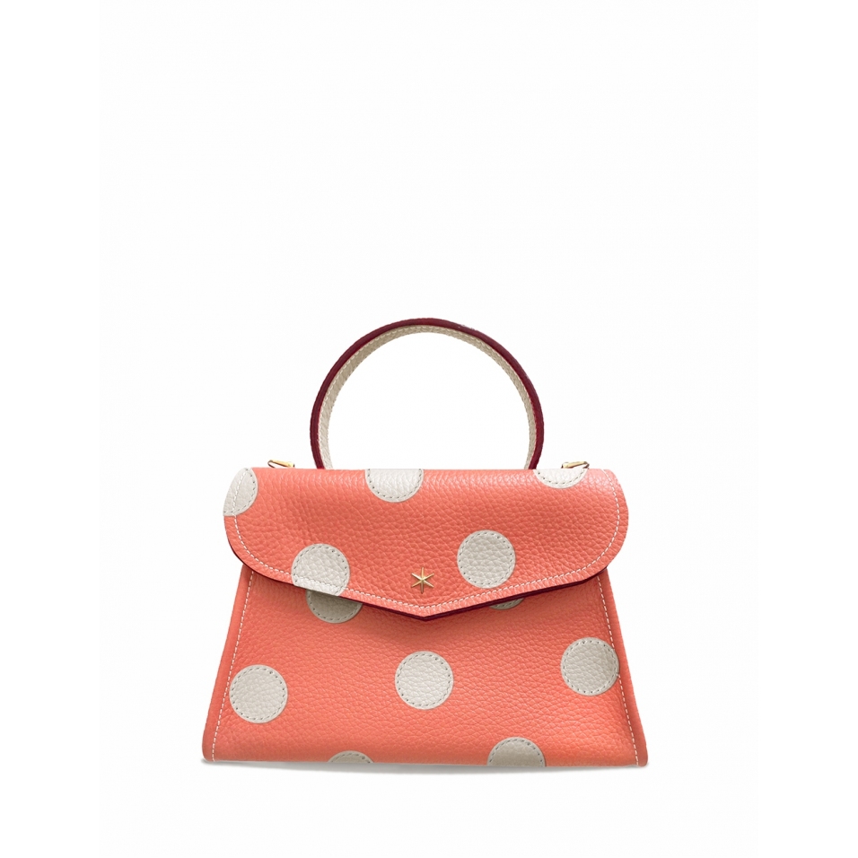 'Chantilly Pois' Sac à main Cuir Nappa Pastèque & Or