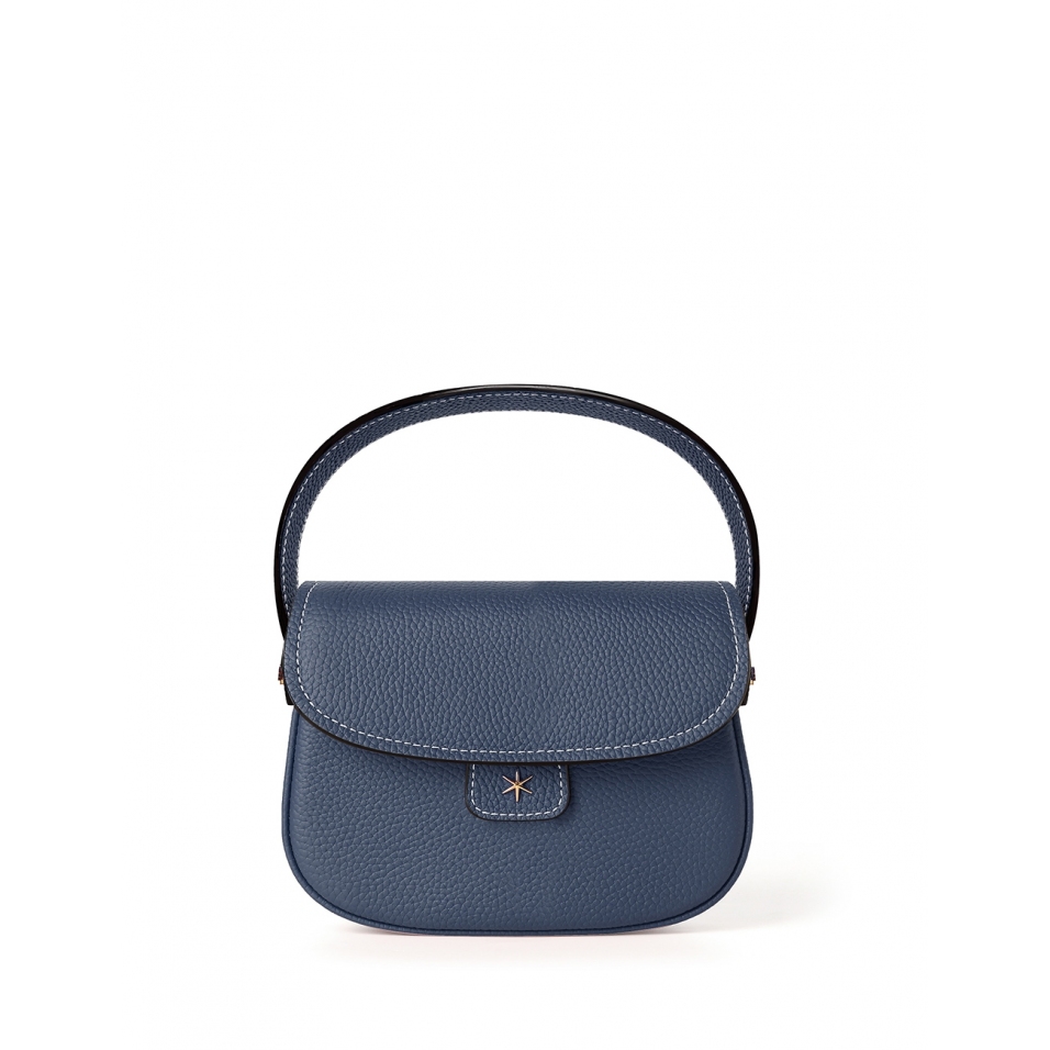 'Figaro' Sac à main Cuir Nappa Nappa Bleu Nuit & Or