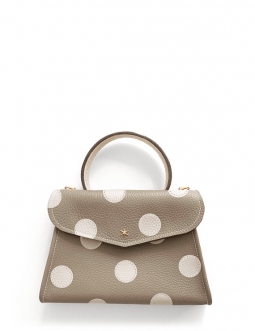 'Chantilly Pois' Nappa Leather handbag Warm Grey & Gold