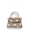 'Chantilly Pois' Nappa Leather handbag Warm Grey & Gold