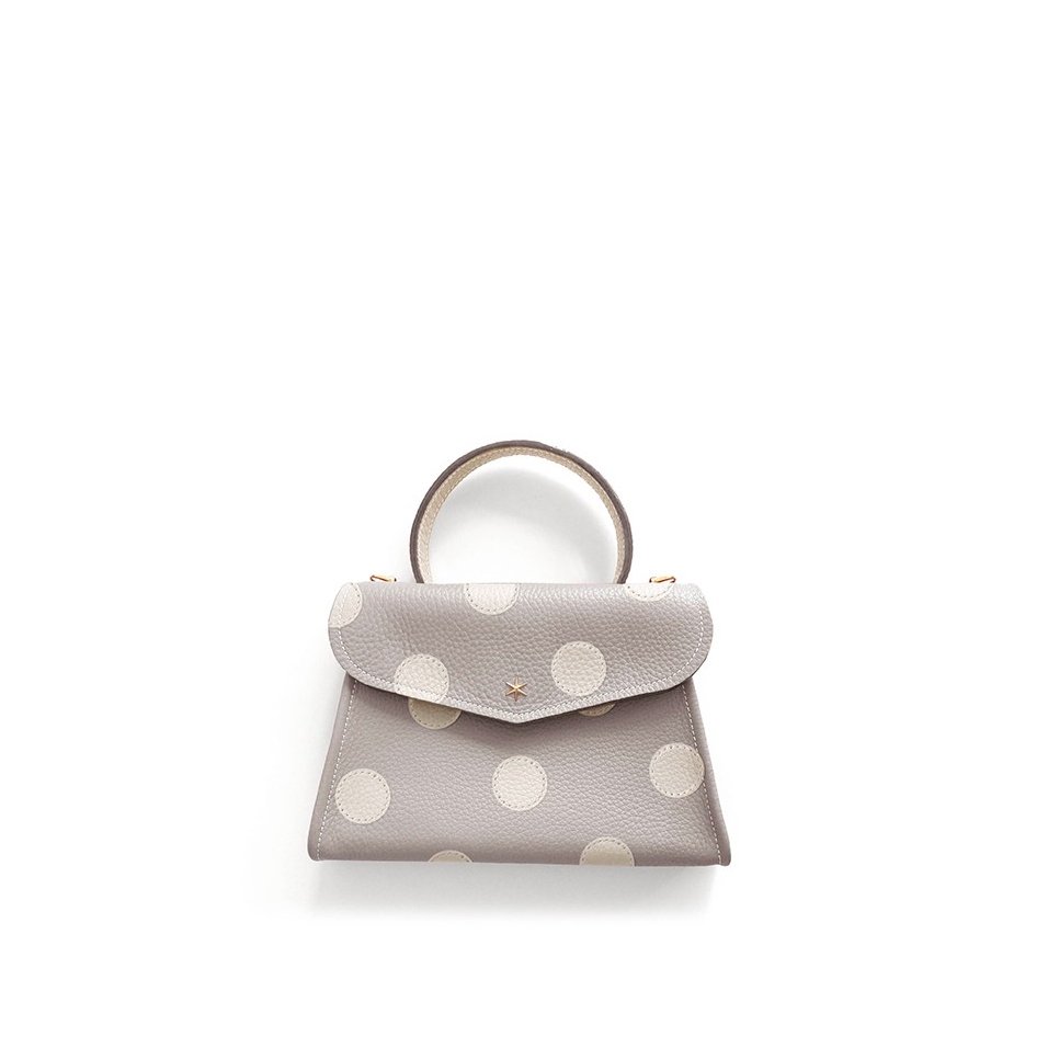 'Chantilly Pois' Sac à main Cuir Nappa Perle & Or
