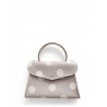 'Chantilly Pois' Nappa Leather handbag Pearl grey & Gold