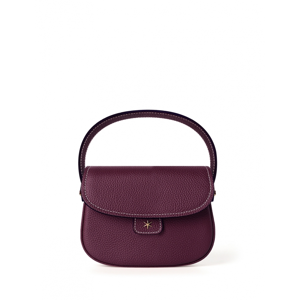 'Figaro' Sac à main Cuir Nappa Cassis & Or