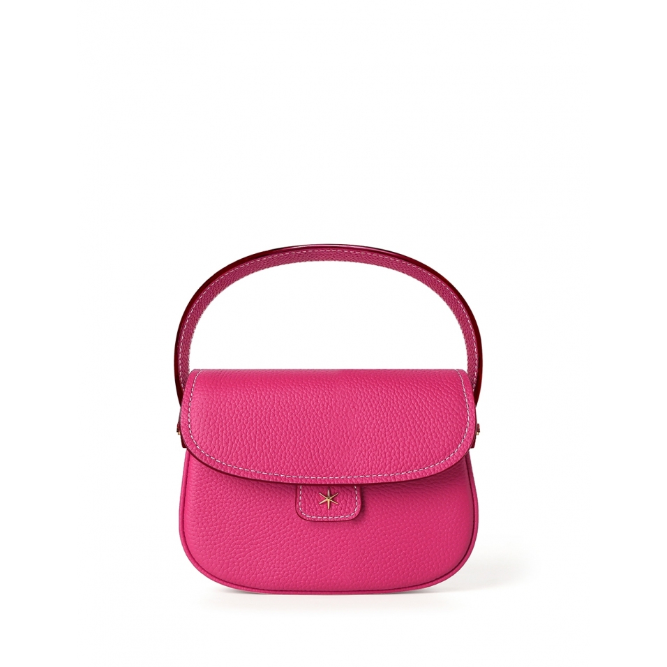 'Figaro' Sac à main Cuir Nappa Fuchsia & Or