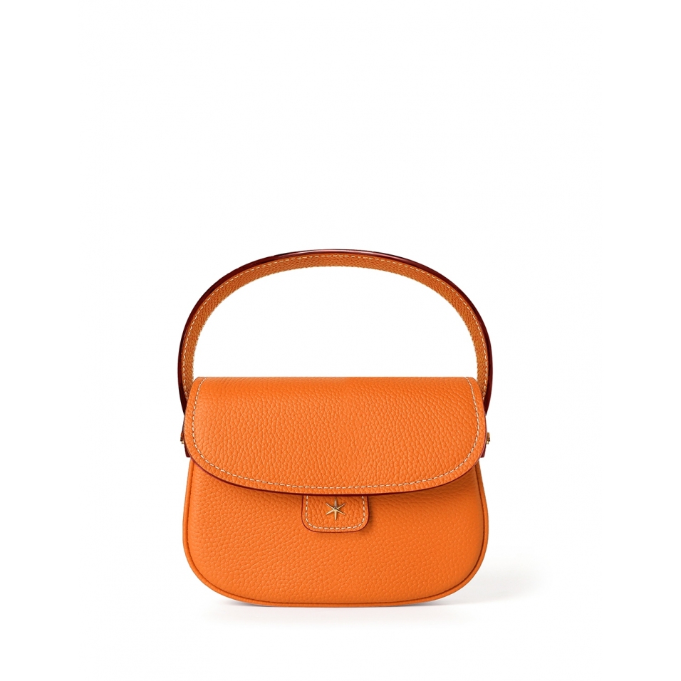 'Figaro' Sac à main Cuir Nappa Orange & Or