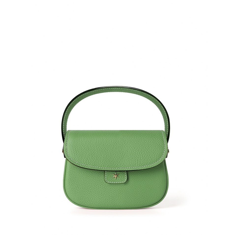 'Figaro' Sac à main Cuir Nappa Asperge & Or