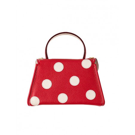 'Chantilly Pois' Nappa Leather handbag Red & Gold