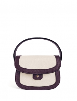 'Figaro Duo' Sac à main Cuir Nappa Cassis, Crème & Or