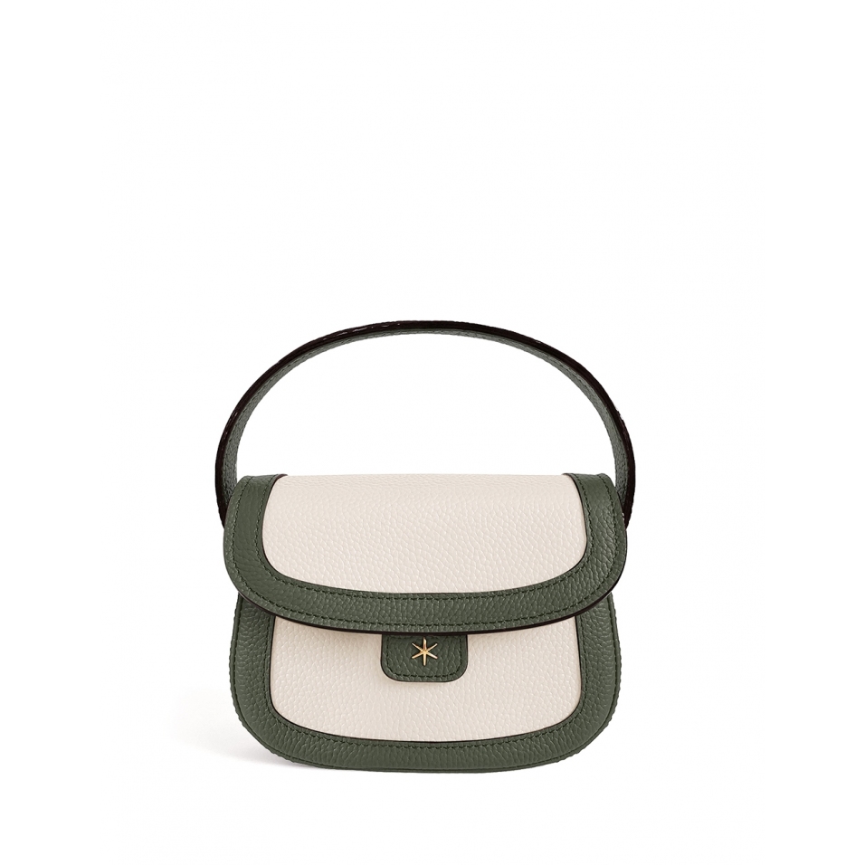 'Figaro Duo' Sac à main Cuir Nappa Taiga, Crème & Or