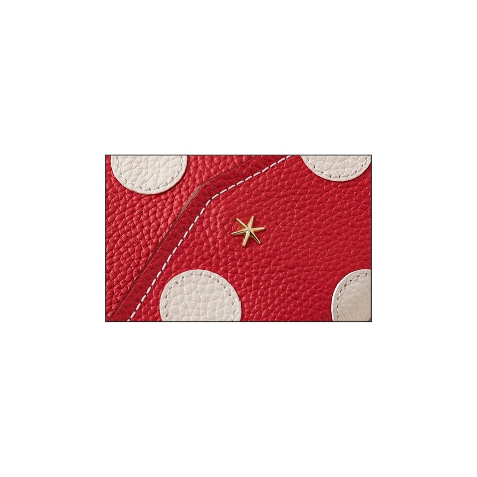 'Chantilly Pois' Nappa Leather handbag Red & Gold